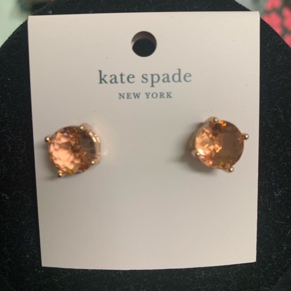 Kate Spade light Peach gumdrop stud earrings glass gum drop